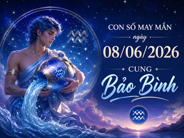 con số may mắn ngày 08/06/2026 cung Bảo Bình